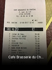 Cafe Brasserie du Chateau plan d'ouverture