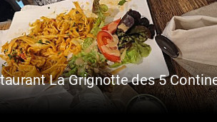 Restaurant La Grignotte des 5 Continents heures d'affaires