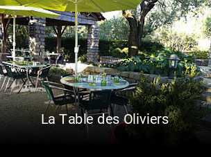 La Table des Oliviers heures d'affaires