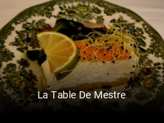 La Table De Mestre heures d'ouverture