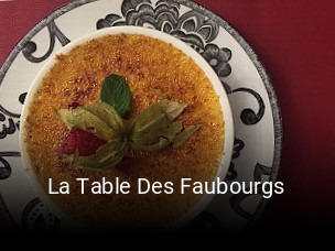 La Table Des Faubourgs heures d'affaires