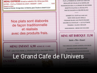 Le Grand Cafe de l'Univers heures d'ouverture