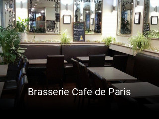 Brasserie Cafe de Paris heures d'affaires