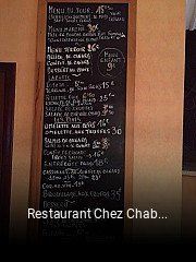 Restaurant Chez Chabrol heures d'affaires