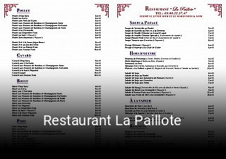 Restaurant La Paillote heures d'ouverture