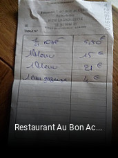 Restaurant Au Bon Accueil heures d'affaires