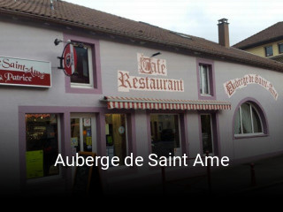 Auberge de Saint Ame heures d'affaires