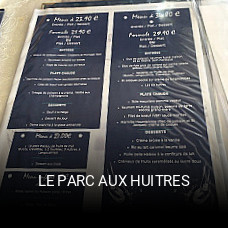 LE PARC AUX HUITRES heures d'affaires