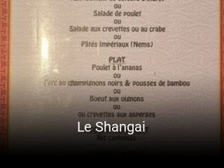 Le Shangai plan d'ouverture