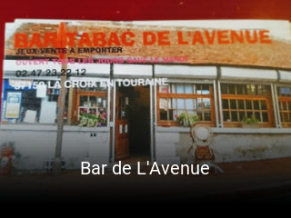 Bar de L'Avenue heures d'affaires