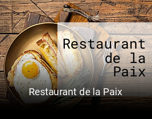 Restaurant de la Paix plan d'ouverture