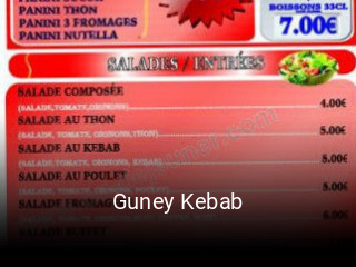 Guney Kebab plan d'ouverture