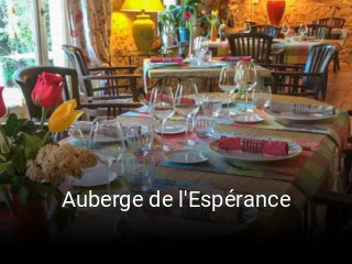 Auberge de l'Espérance heures d'affaires