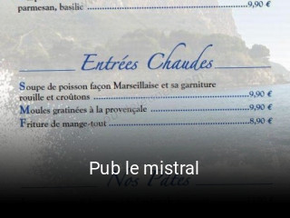 Pub le mistral plan d'ouverture