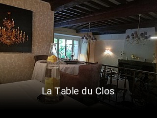 La Table du Clos heures d'ouverture