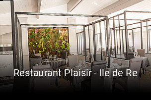 Restaurant Plaisir - Ile de Re heures d'ouverture