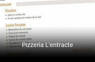 Pizzeria L'entracte heures d'affaires