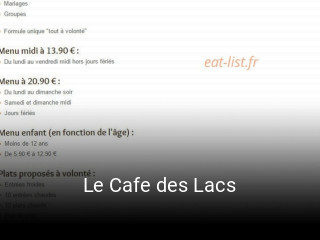 Le Cafe des Lacs ouvert