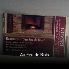 Au Feu de Bois heures d'ouverture