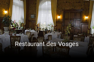 Restaurant des Vosges plan d'ouverture