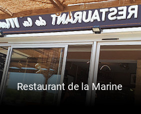 Restaurant de la Marine heures d'ouverture