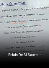 Relais De St Sauveur heures d'ouverture