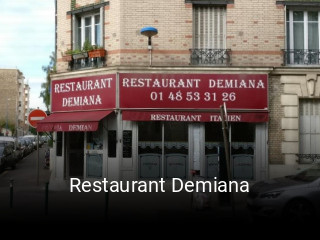 Restaurant Demiana plan d'ouverture