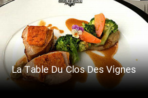 La Table Du Clos Des Vignes plan d'ouverture